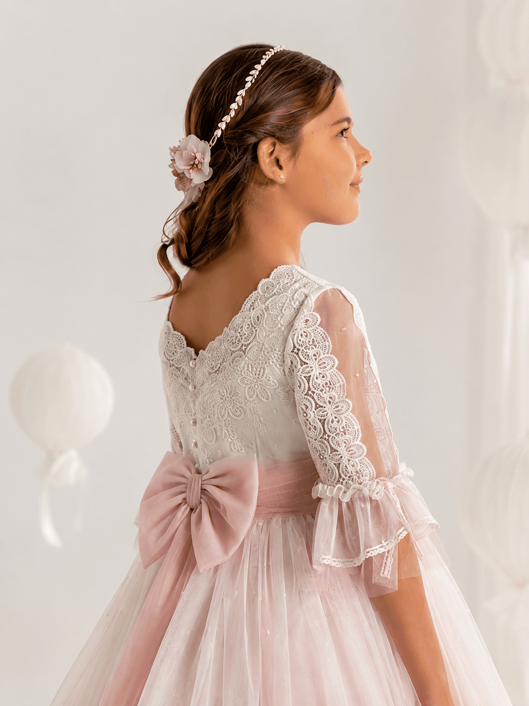 Vestido de Comunión de falda de doble capa 7603